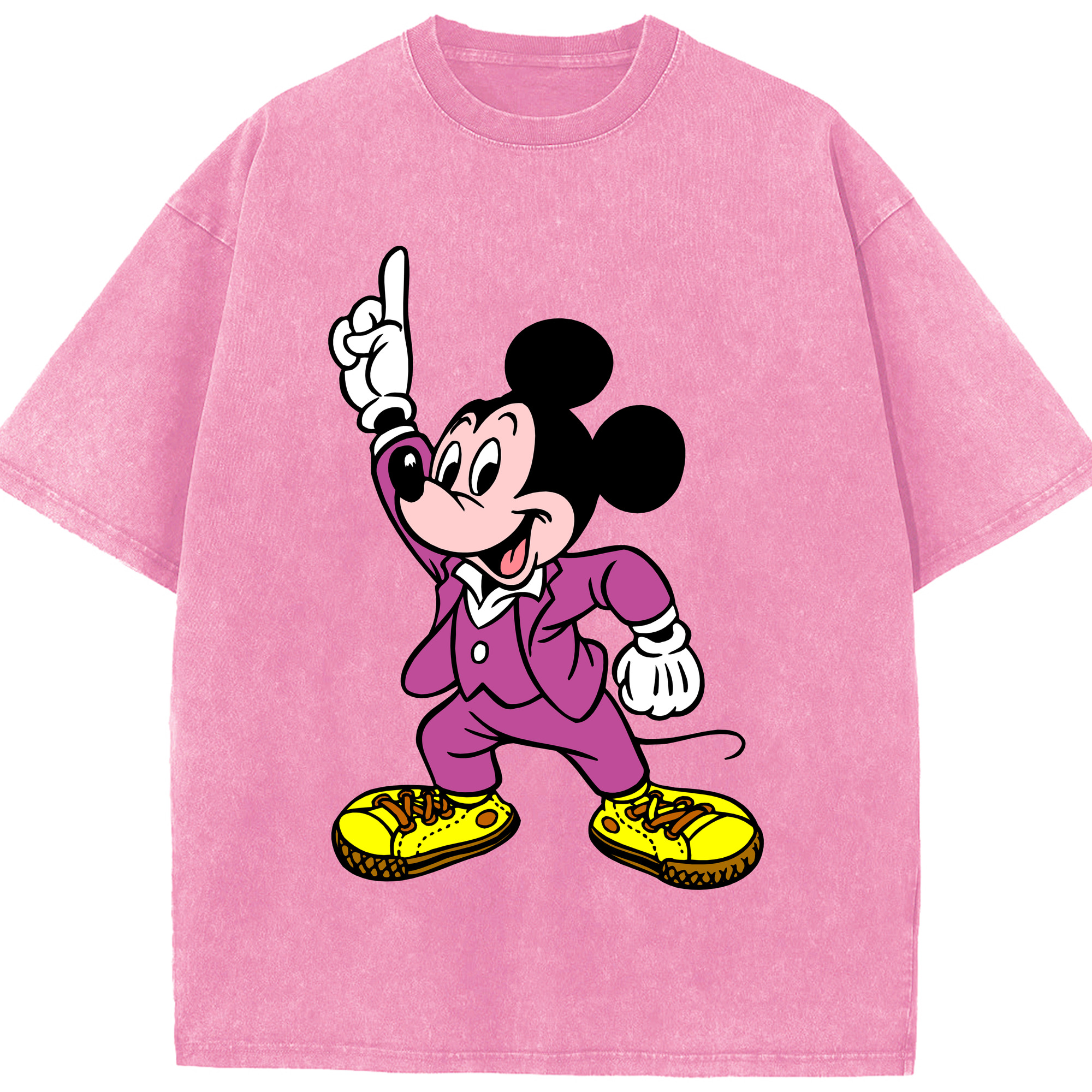 （画像用） ミッキーマウス Mickey Mouse 綿100% ヴィンテージ風 半袖Tシャツ（フロントプリント）